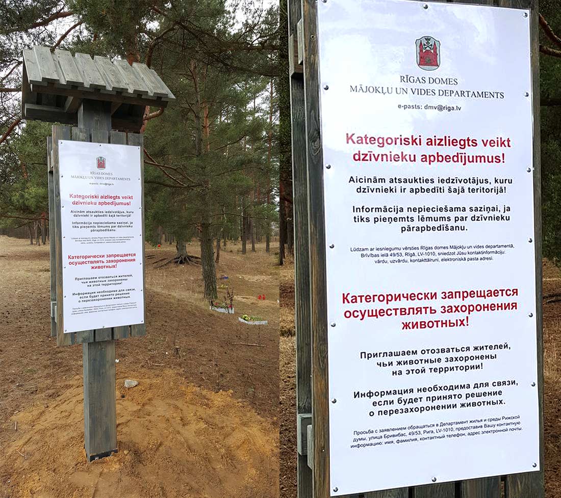 Kategoriski aizliegts veikt dzīvnieku apbedūjumus Latvijā