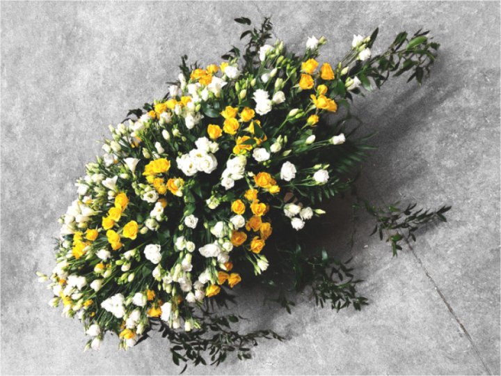 Ziedu kompozīcija zārka vākam Nr.191