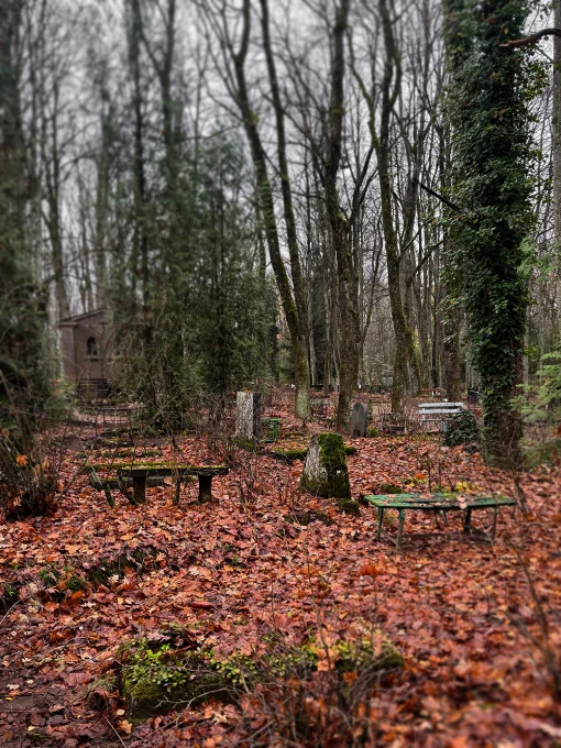 Vispārējs skats uz kapu teritoriju Ziepniekkalnā, Rīgā